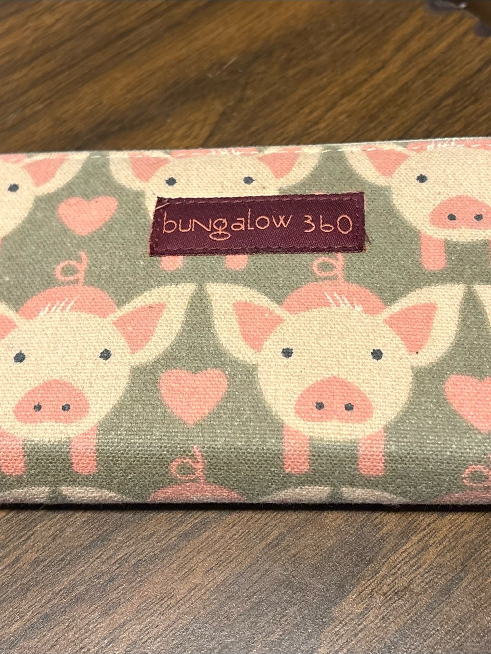 bungalow 360 Pink and Cream Piglet Pattern Kids Bib